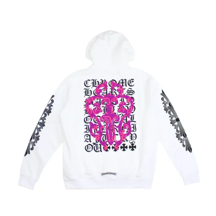 CH Eye Chart Pink Dagger Pullover Hoodie White CH Eye Chart Pink Dagger Pullover Hoodie White